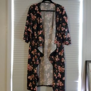 Lularoe Cardigan black roses